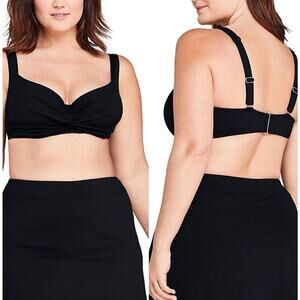 Lands End 24W DD-Cup Chlorine Resistant Twist Underwire Bikini Swimsuit Top